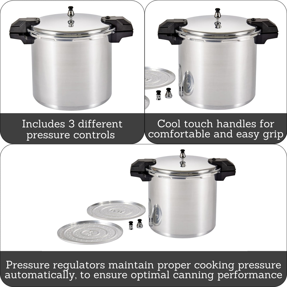 Polished Aluminum 22-Quart Pressure Cooker Z232456