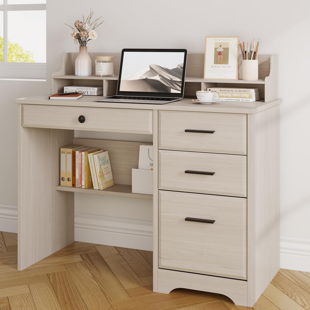 Small Wood Desk with Drawers and File Cabinet W295130