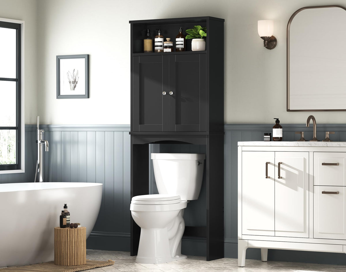 Black Over The Toilet Storage Cabinet U428