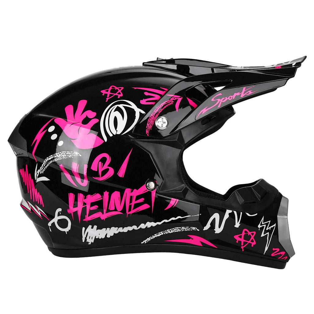 Youth Dirt Bike Helmet DOT Full Face Motocross 4-Piece Set H35463