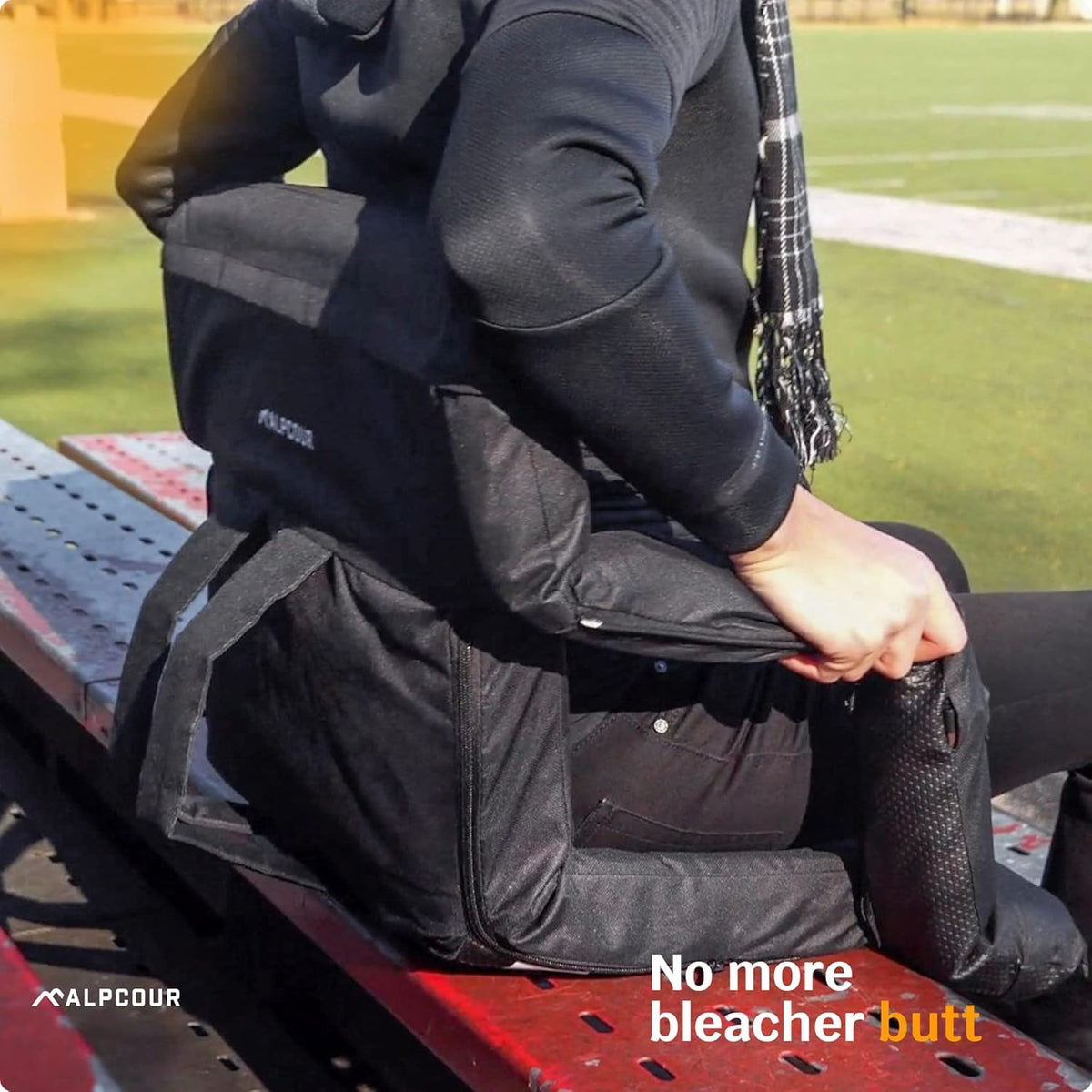 Heated Reclining Stadium Seat with Back Support and Cushion C98341