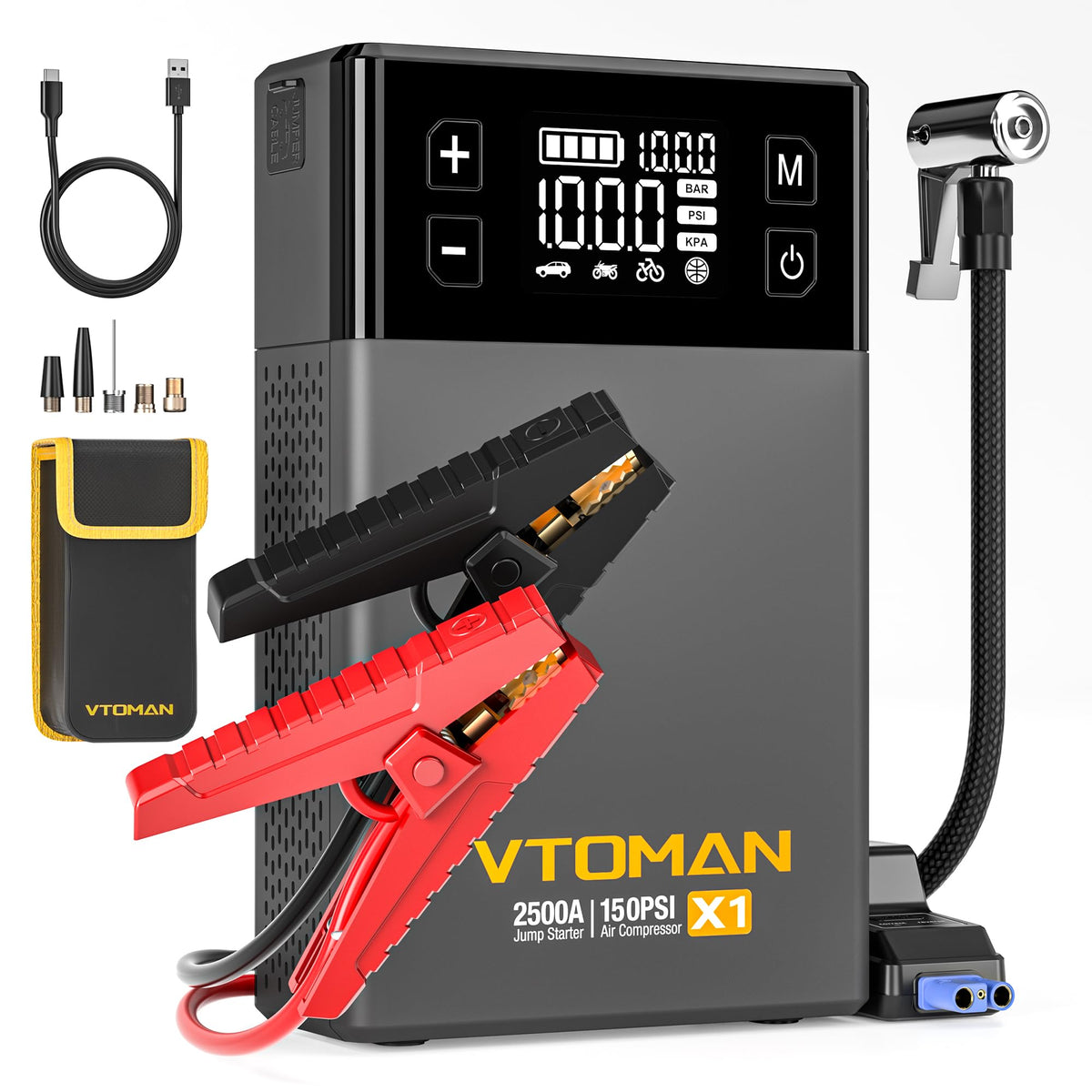 2500A Jump Starter with 150PSI Air Compressor A3130