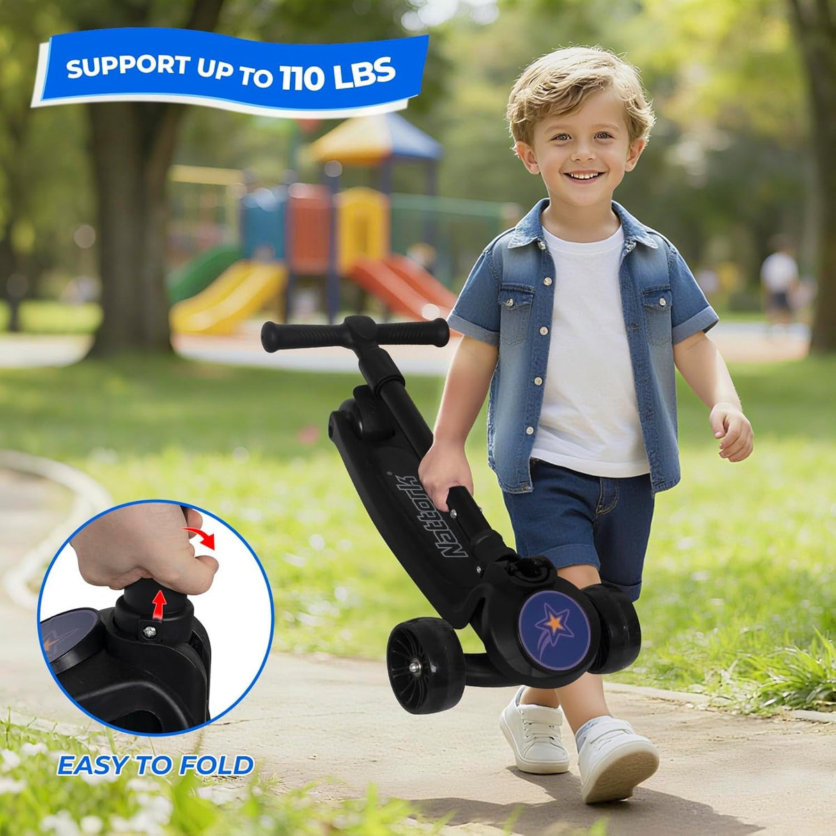 3 Wheel Kids Scooter with Light Up Wheels O65680