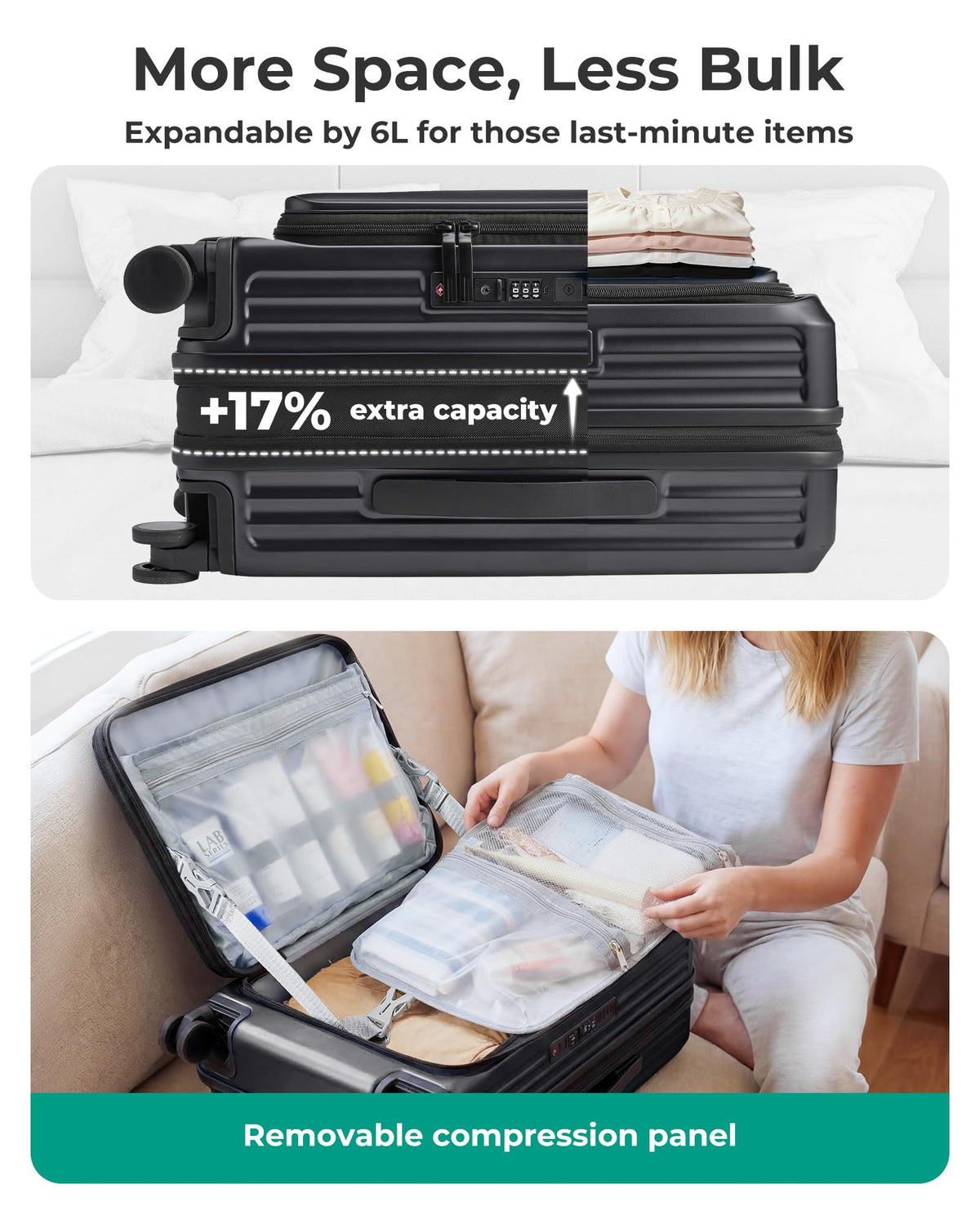 20" Expandable Carry-On Black J828556