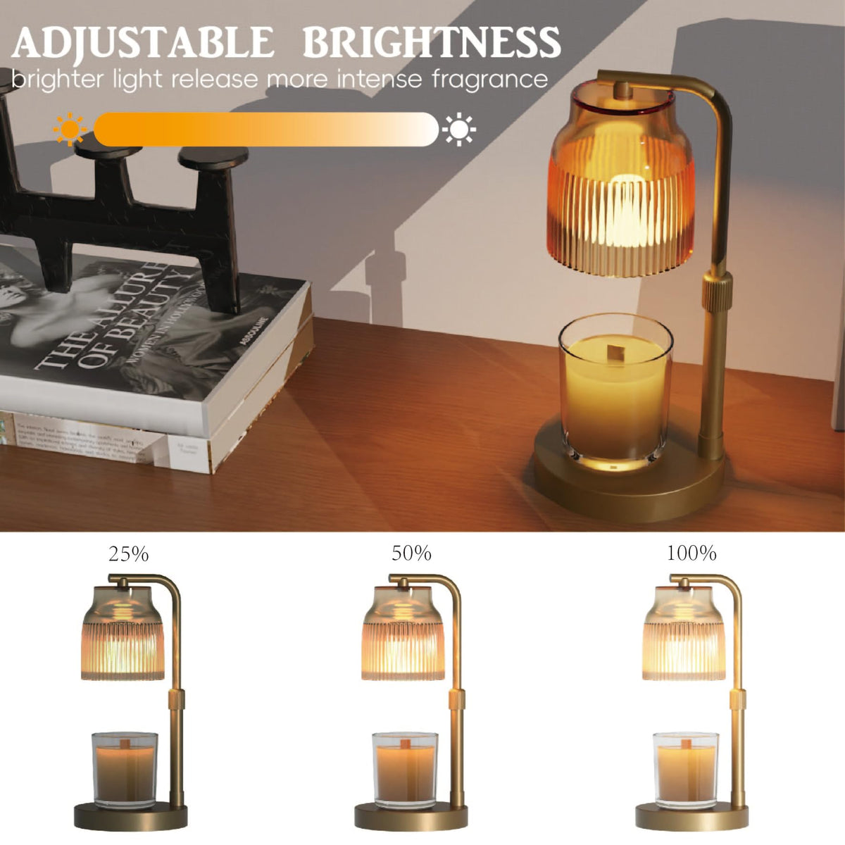 Candle Warmer Lamp with Timer Dimmer Adjustable Height S93828
