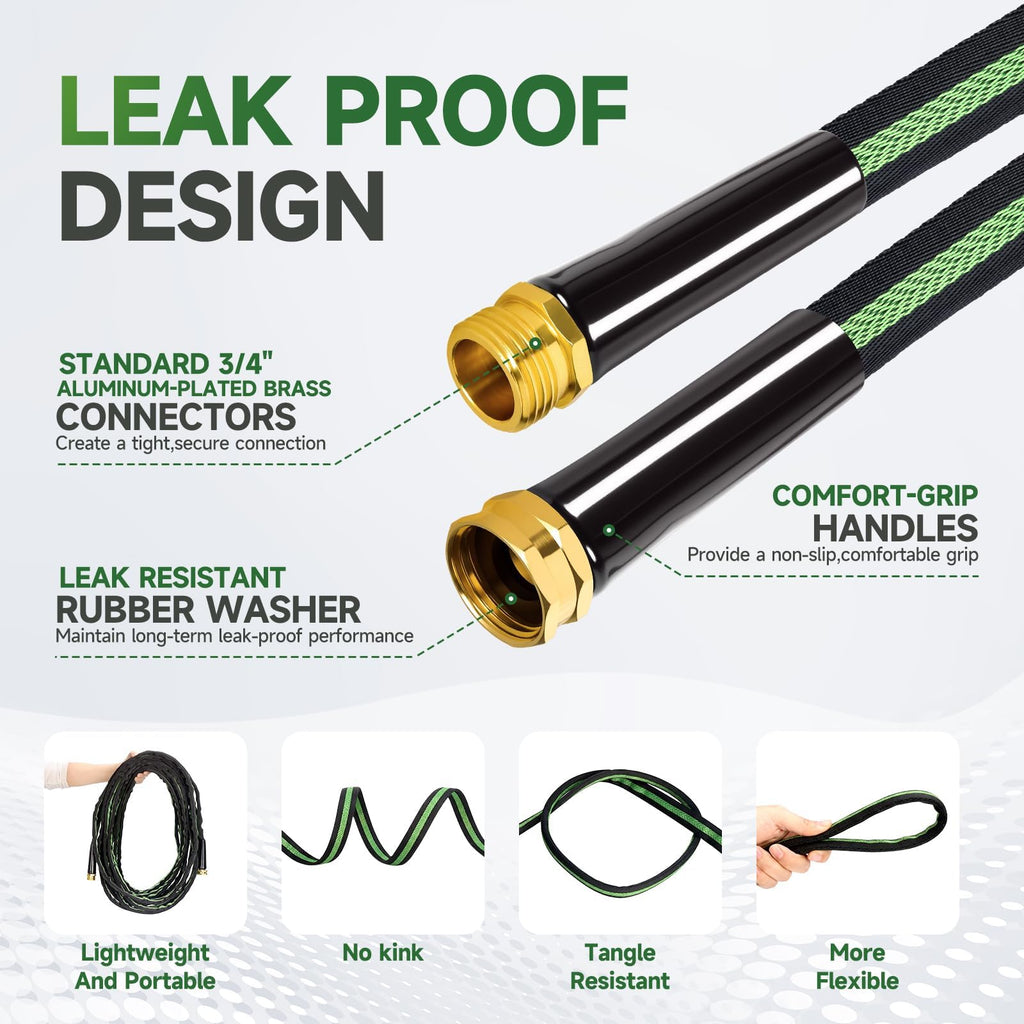 100 ft Flexible Non-Expanding Kink Free Garden Hose S632