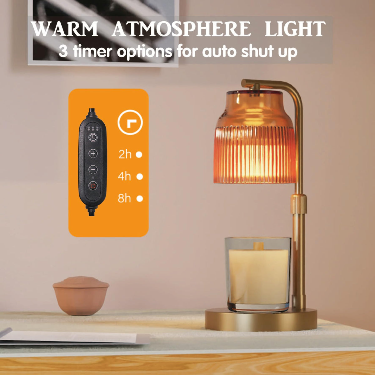 Candle Warmer Lamp with Timer Dimmer Adjustable Height S93828