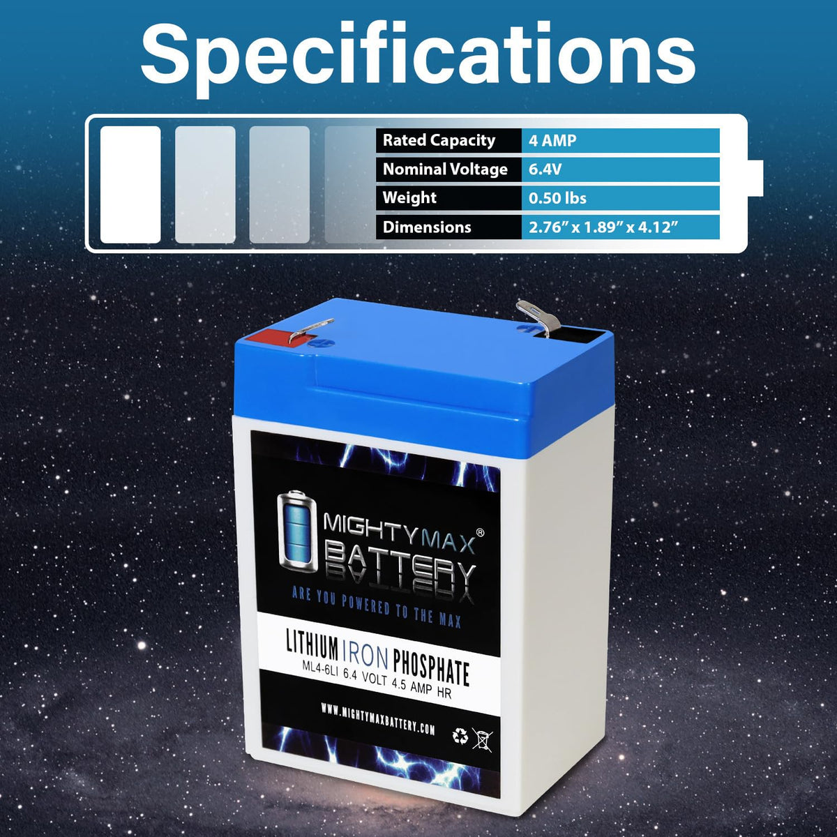 6V 4.5AH Lithium Replacement Battery G867835