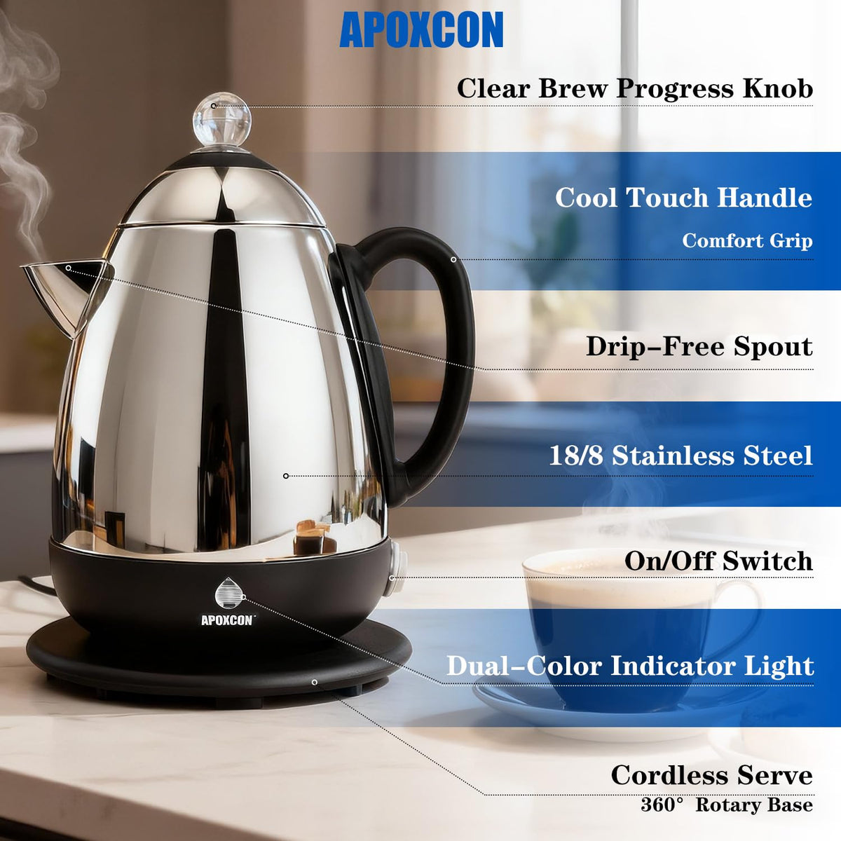 Electric Stainless Steel Coffee Percolator 10 Cup K84252