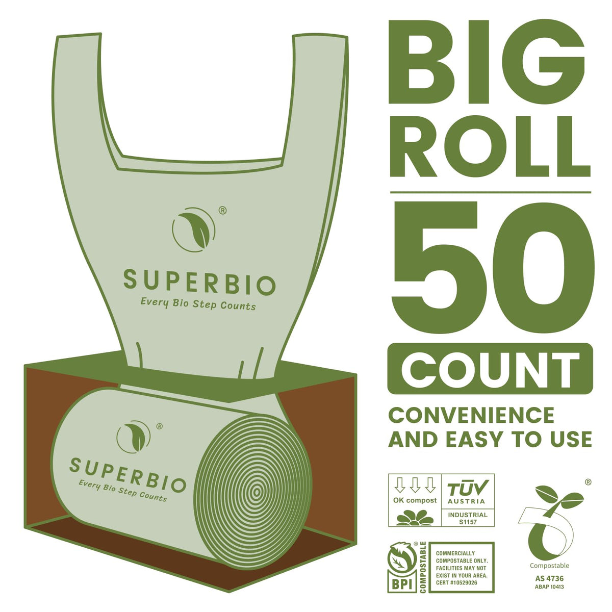 1.6 Gallon Compostable Food Scrap Bags B17128