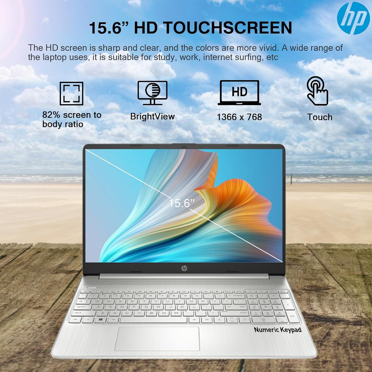15.6" HD Touchscreen 6-Core i3 16GB RAM 1TB Storage Laptop K86208