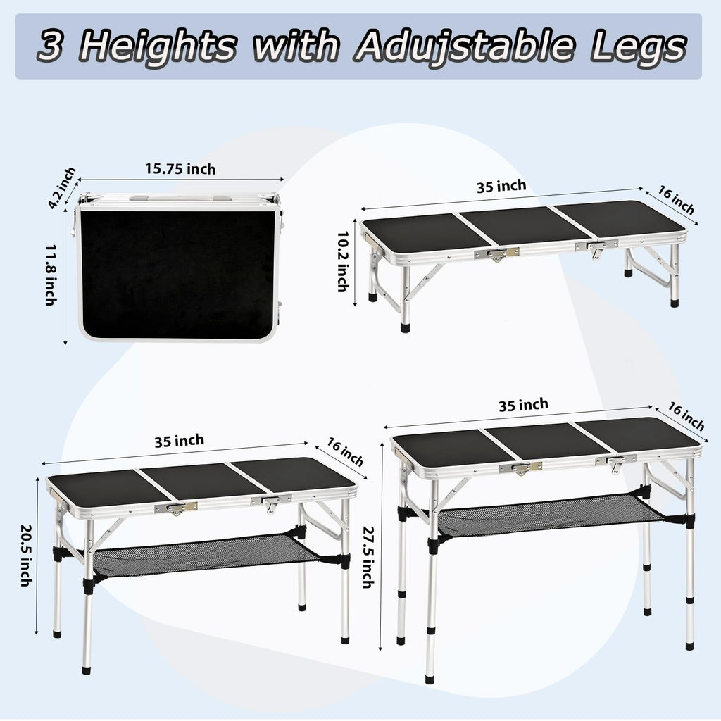 3ft Folding Camping Table with Storage Net A46562
