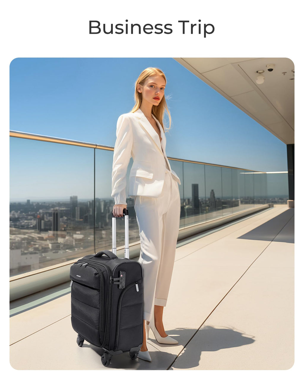 Black Softside Underseat Suitcase with Wheels V79827