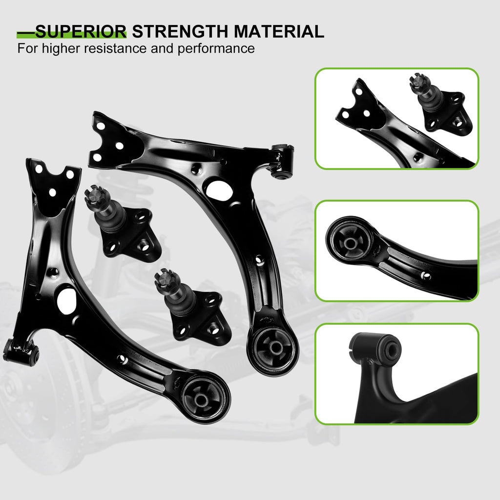 12pcs Front Suspension Kit Lower Control Arm Ball Joint Tie Rod End Sway Bar End Link D5601