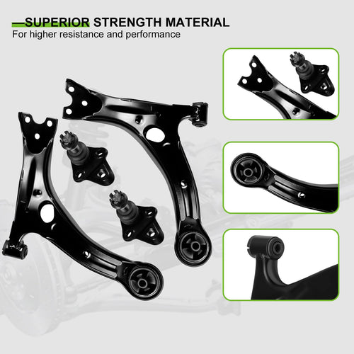 12pcs Front Suspension Kit Lower Control Arm Ball Joint Tie Rod End Sway Bar End Link D5601