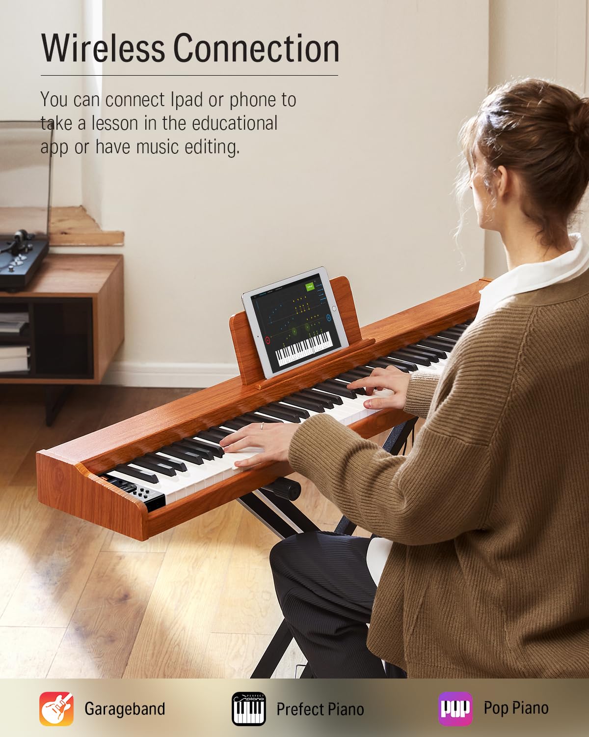 88 Keys Digital Piano with Stand and Sustain Pedal F719089