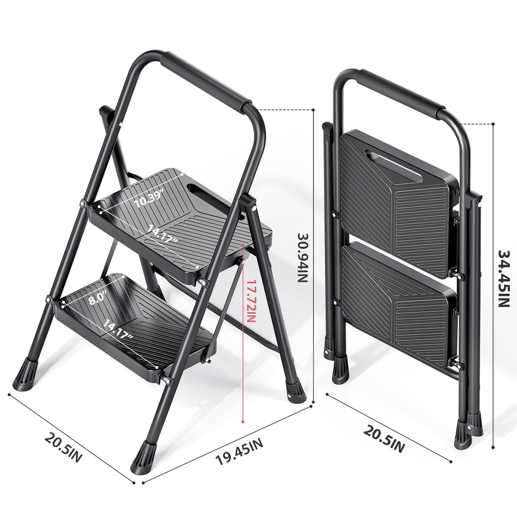 Folding 2 Step Ladder with Anti-Slip Pedals Z26561