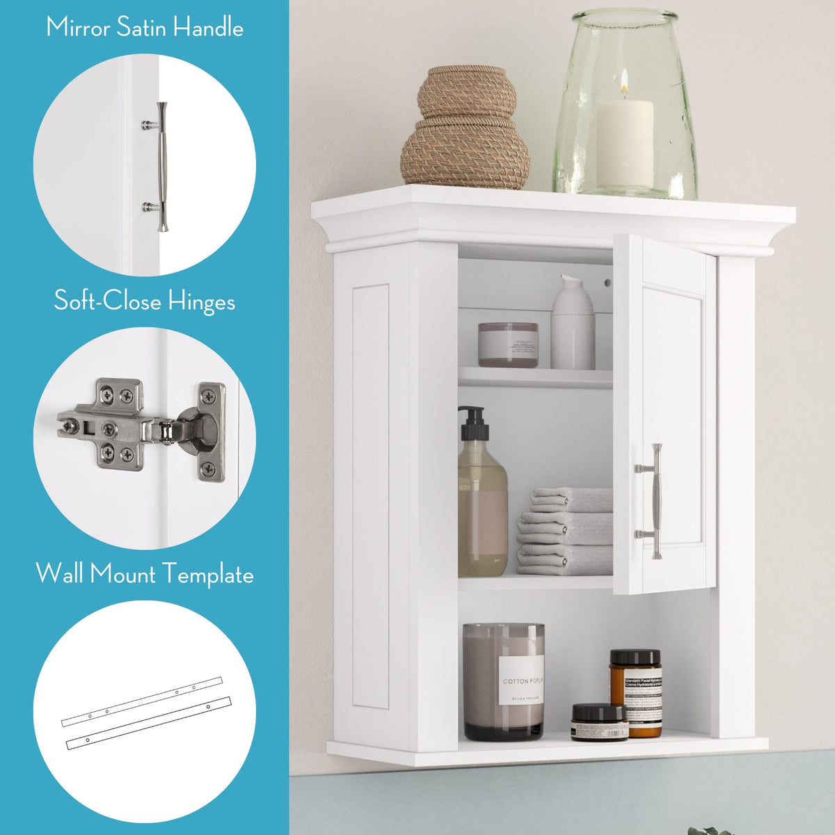 White Wall Mount Medicine Cabinet Q960