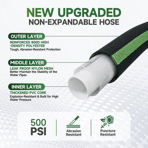 100 ft Flexible Non-Expanding Kink Free Garden Hose S632