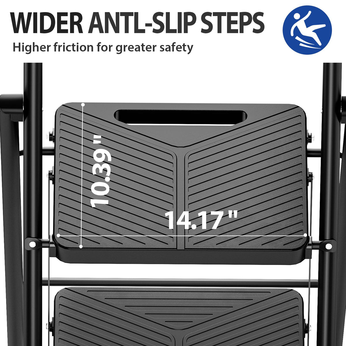 Folding 2 Step Ladder with Anti-Slip Pedals Z26561