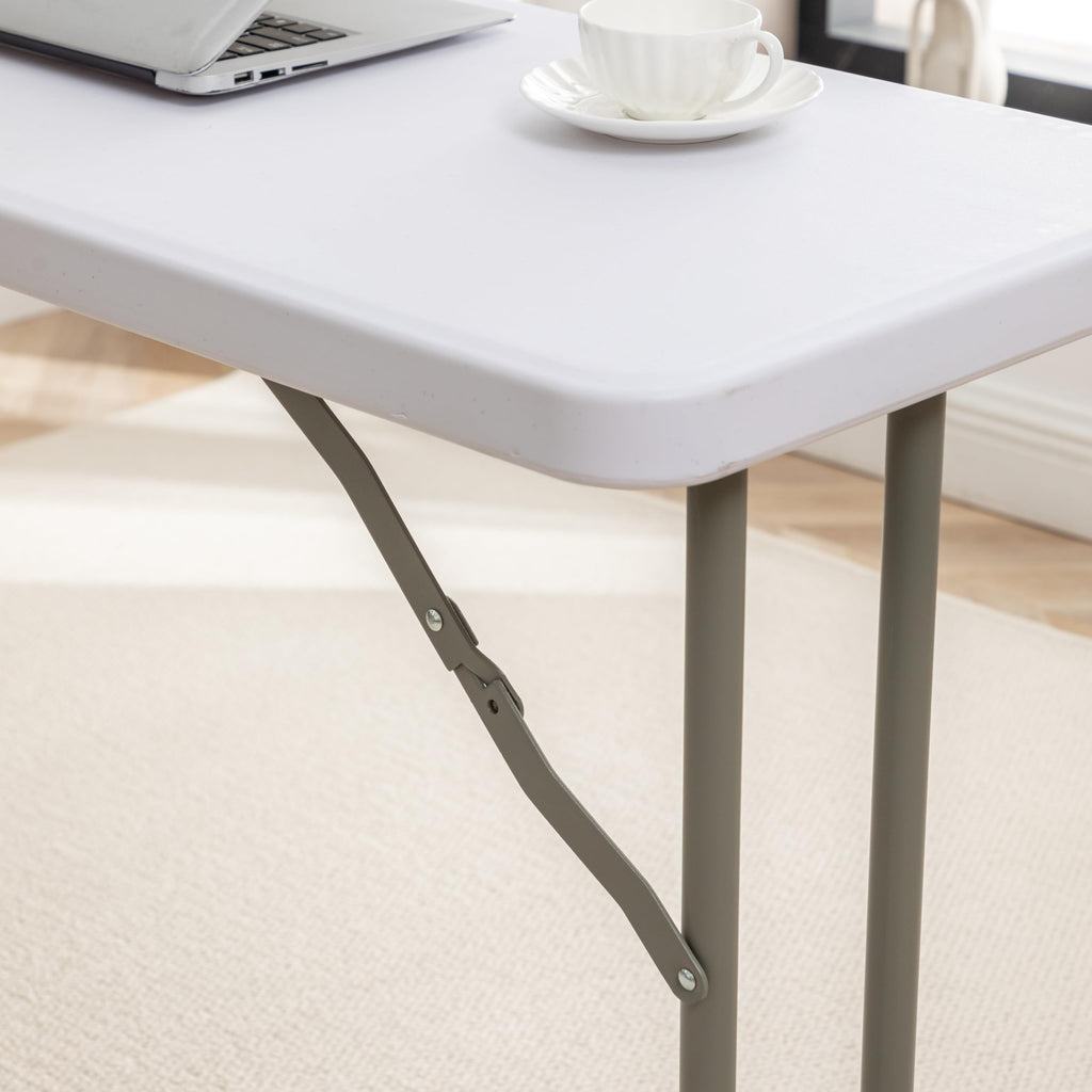 White Plastic Folding Table Set of 2 T381208