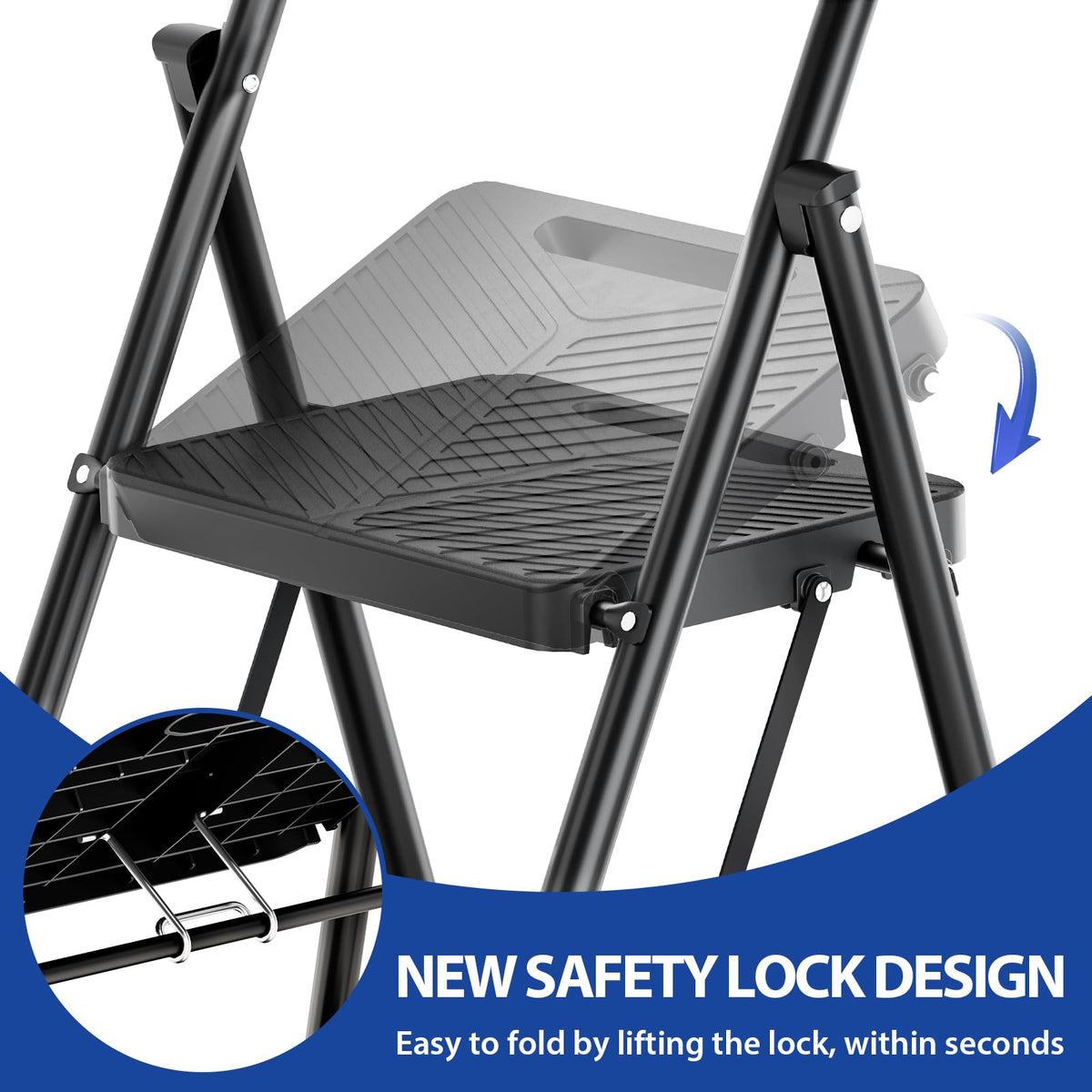 Folding 2 Step Ladder with Anti-Slip Pedals Z26561