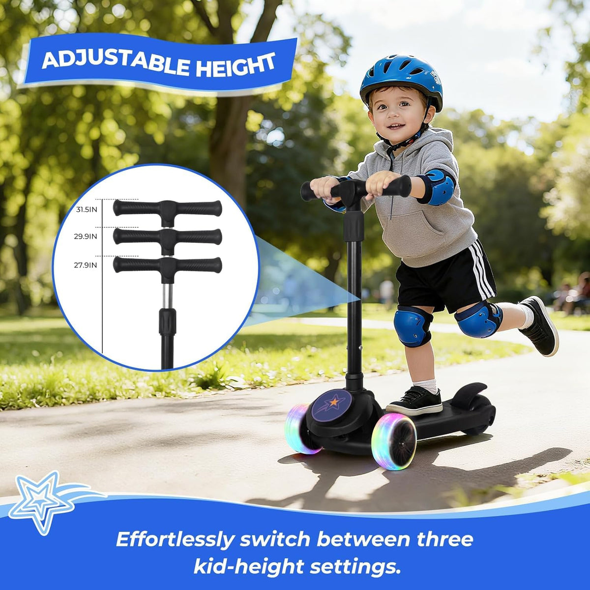 3 Wheel Kids Scooter with Light Up Wheels O65680