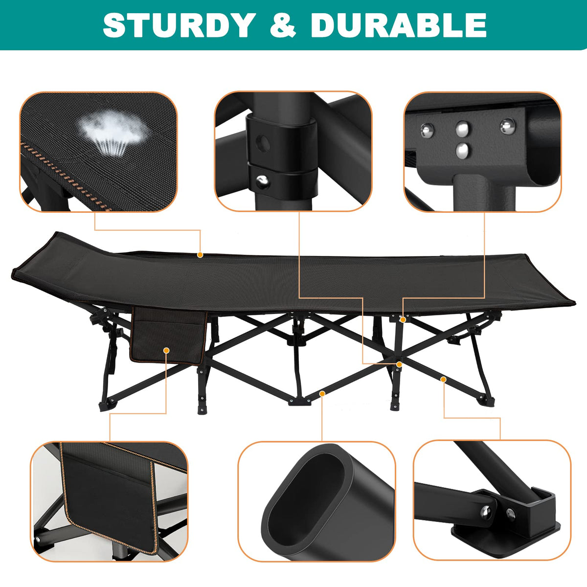 Folding Camping Cot with Mattress X494