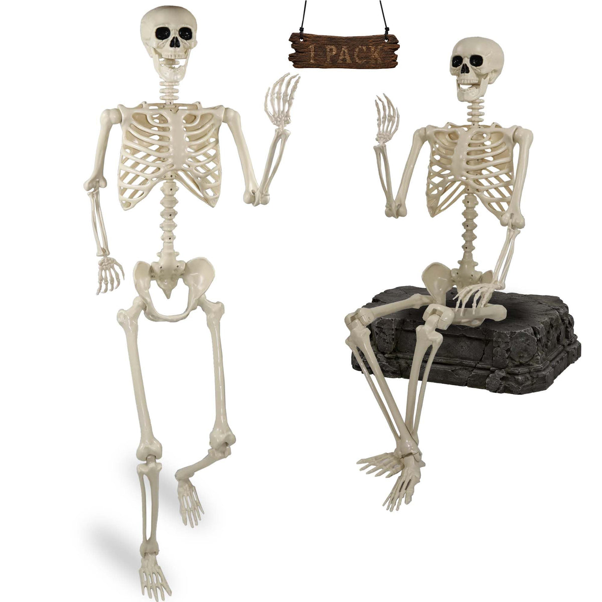 5.4ft Posable Life Size Skeleton with Movable Joints P376753