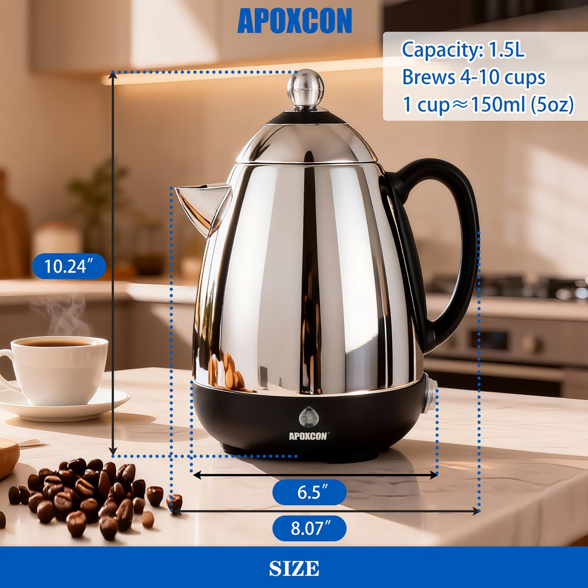 Electric Stainless Steel Coffee Percolator 10 Cup K84252