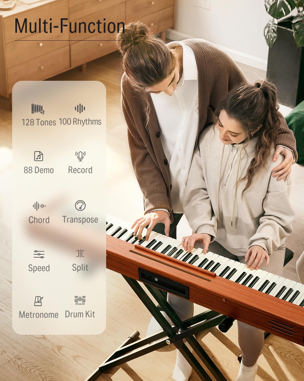 88 Keys Digital Piano with Stand and Sustain Pedal F719089