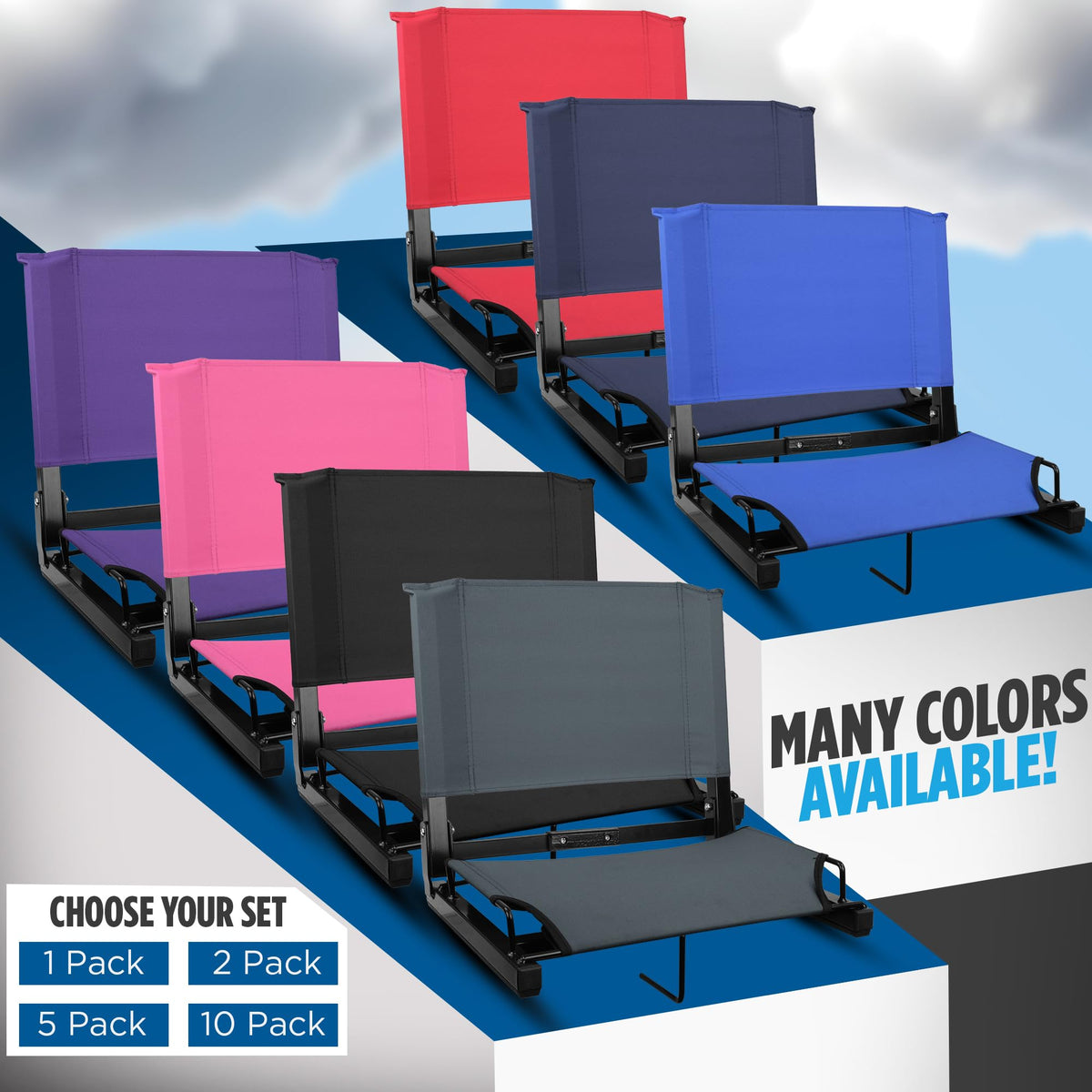 Bleacher Chairs with Back and Cushion C226943