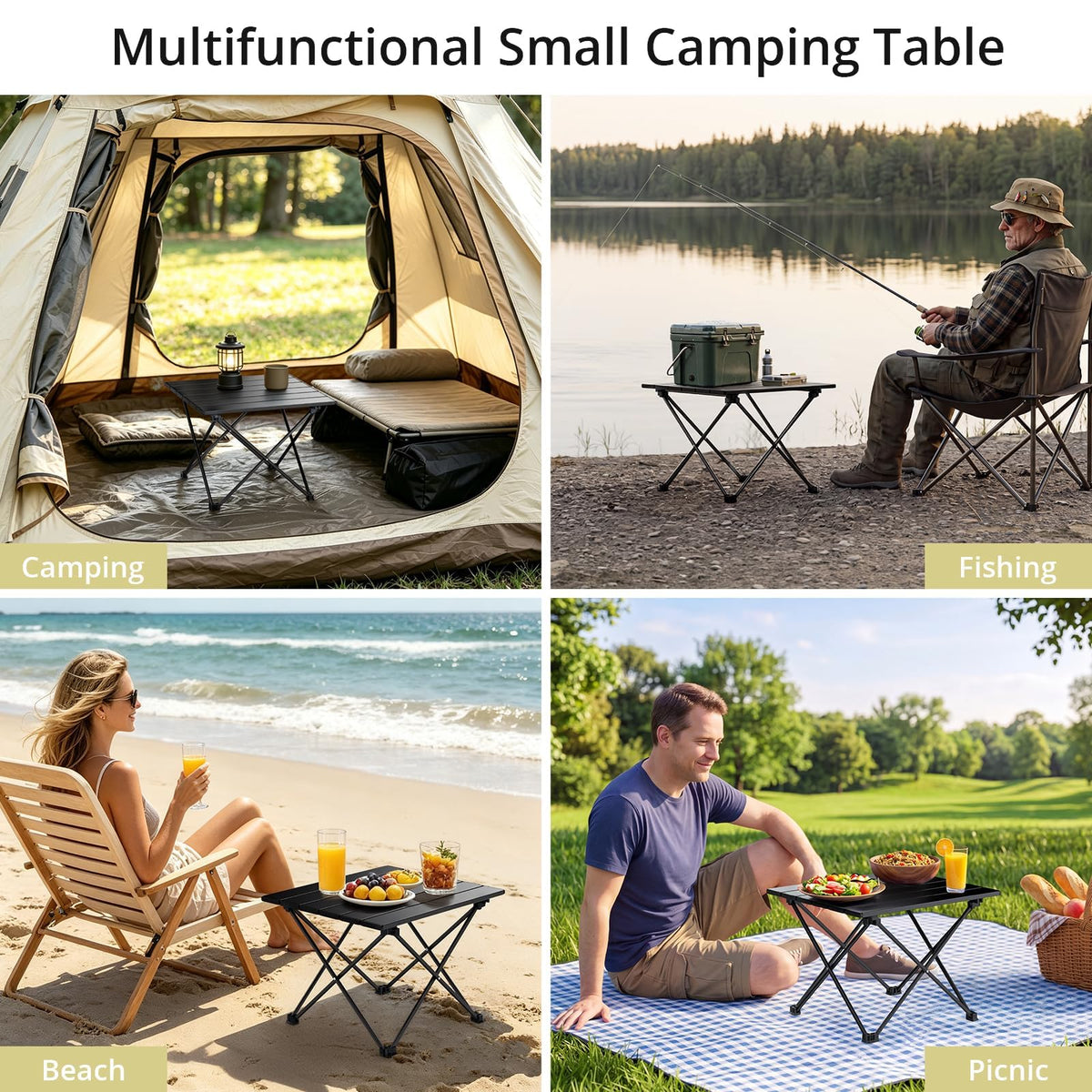 Small Folding Camping Table Aluminum Frame Y500317