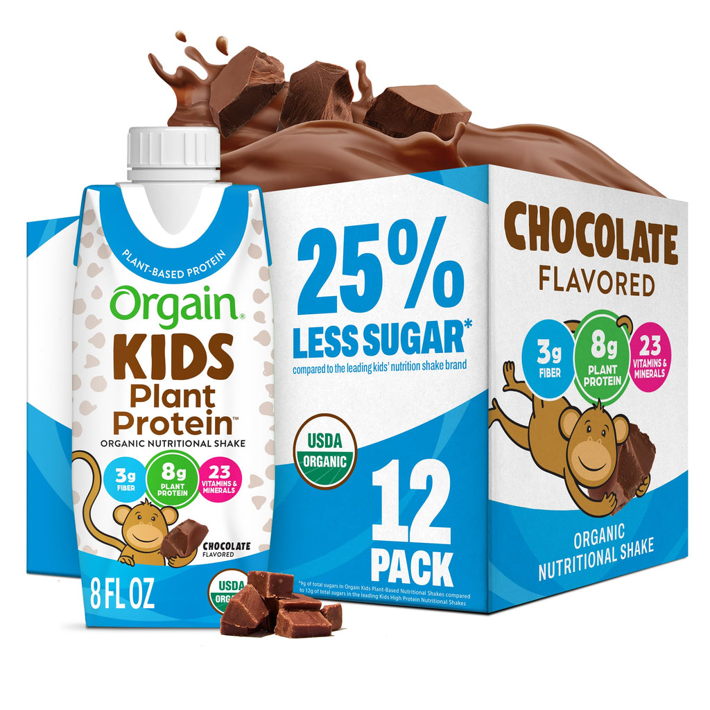 Organic Vegan Kids Protein Shakes Chocolate 8 Fl Oz 12 Pack X712760