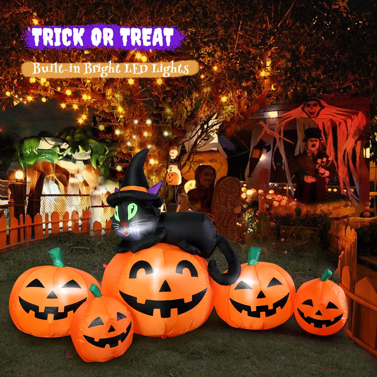 5FT Lighted Inflatable Pumpkin Outdoor Decoration T366