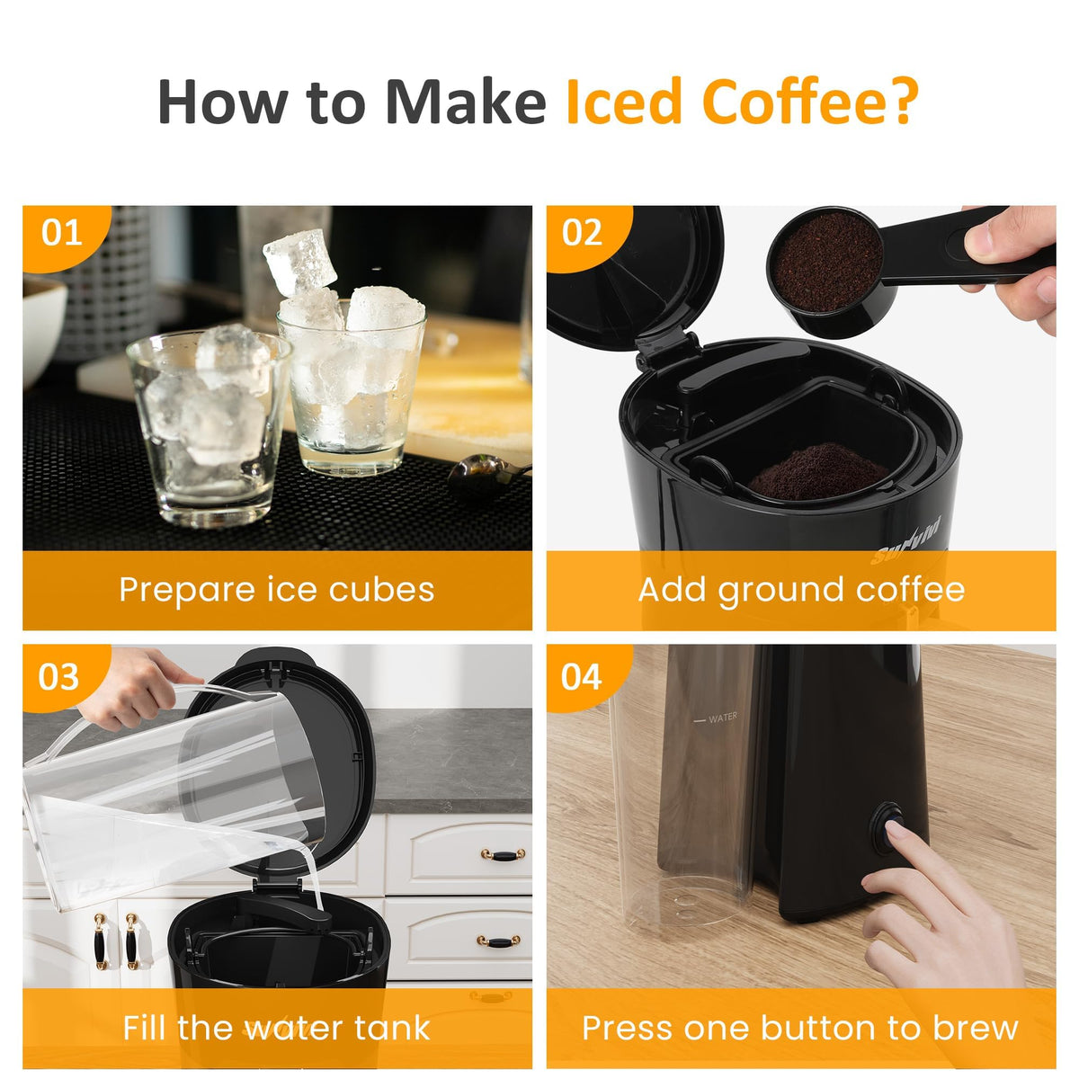 Cold Brew Coffee Maker with Reusable Filter and Insulated Pitcher, 20 Oz Black W75508
