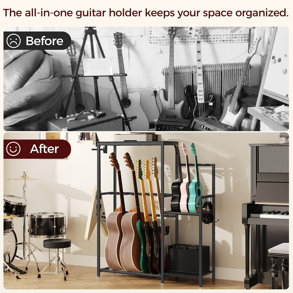 Guitar Stand, Multi-Guitar Rack, AMP Stand, Record Rack O9732