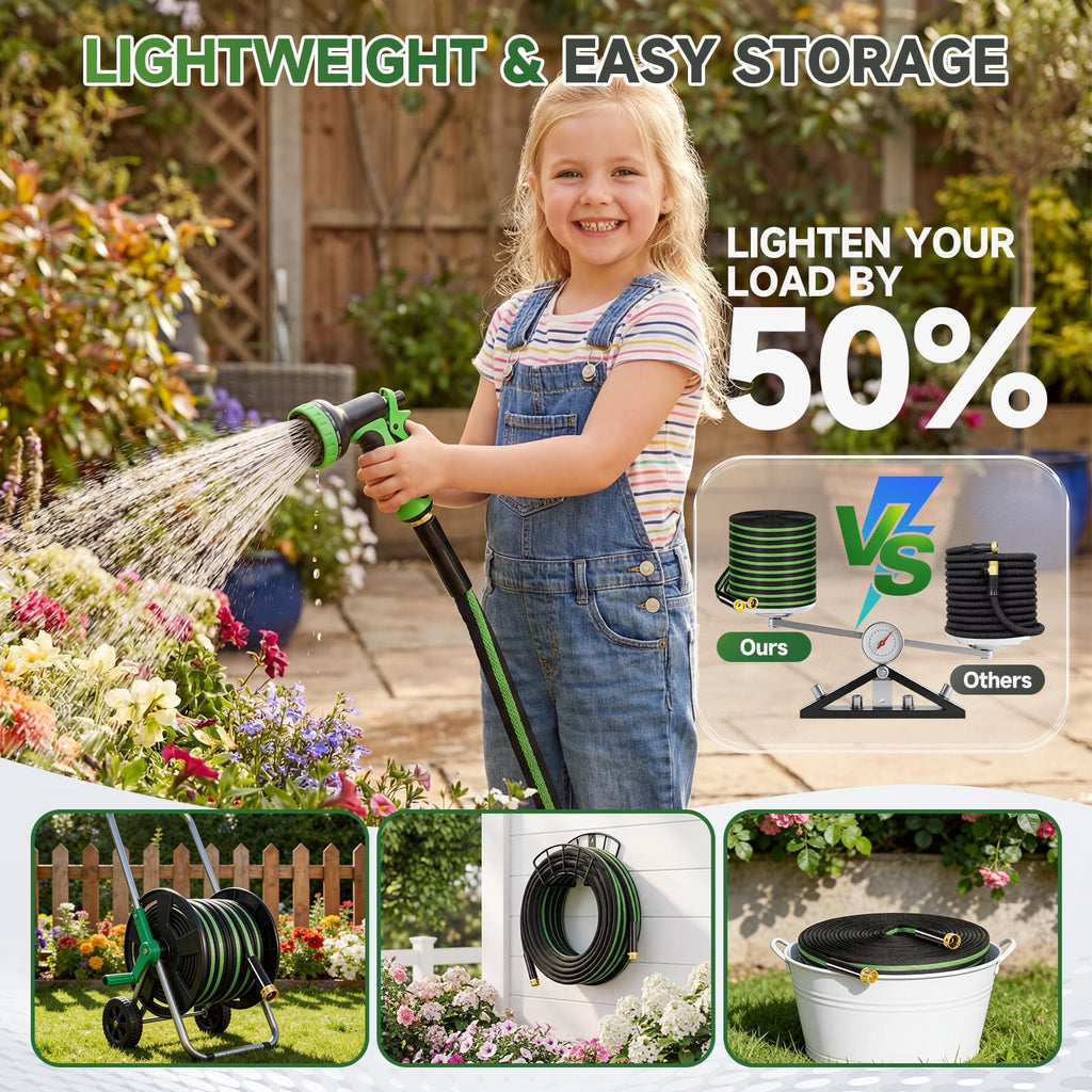 100 ft Flexible Non-Expanding Kink Free Garden Hose S632