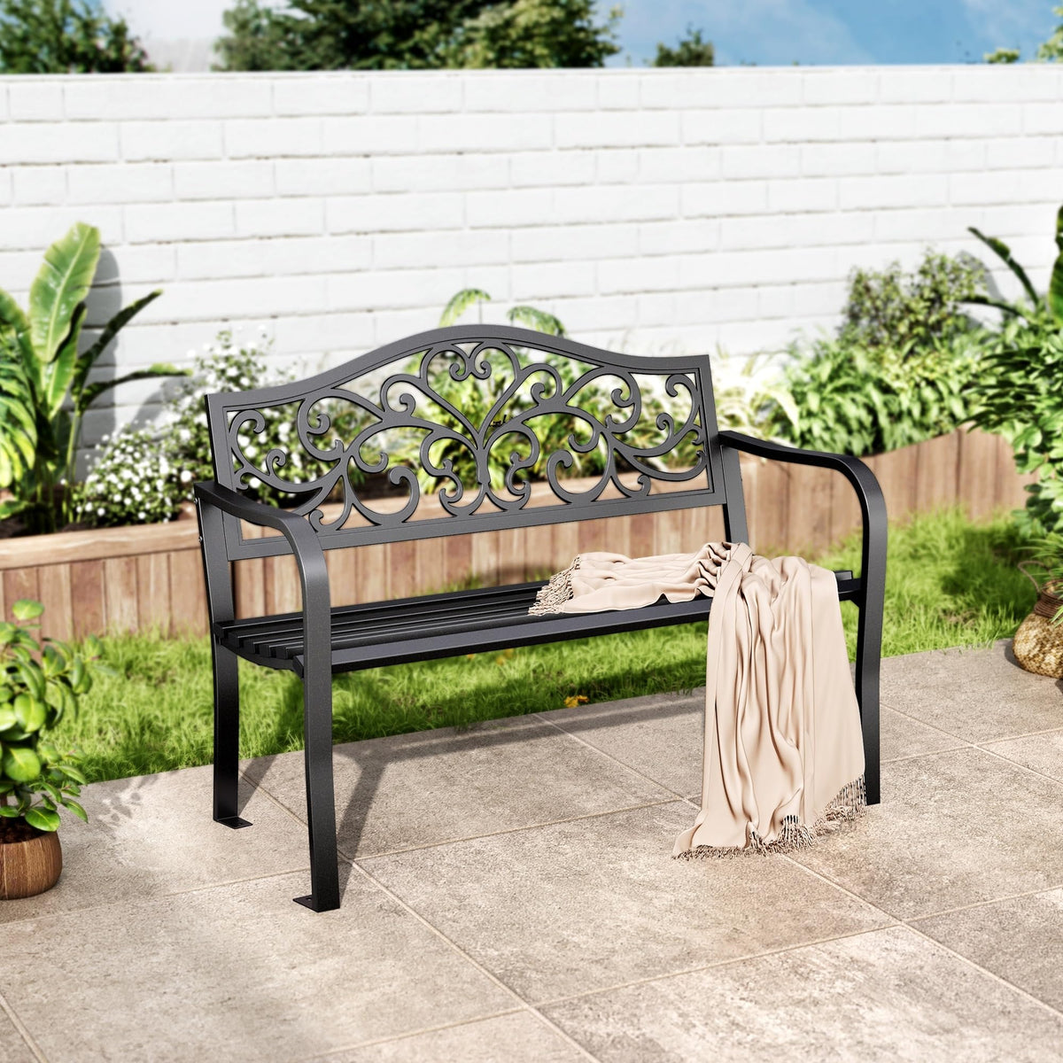 Cast Iron Outdoor Garden Bench J815