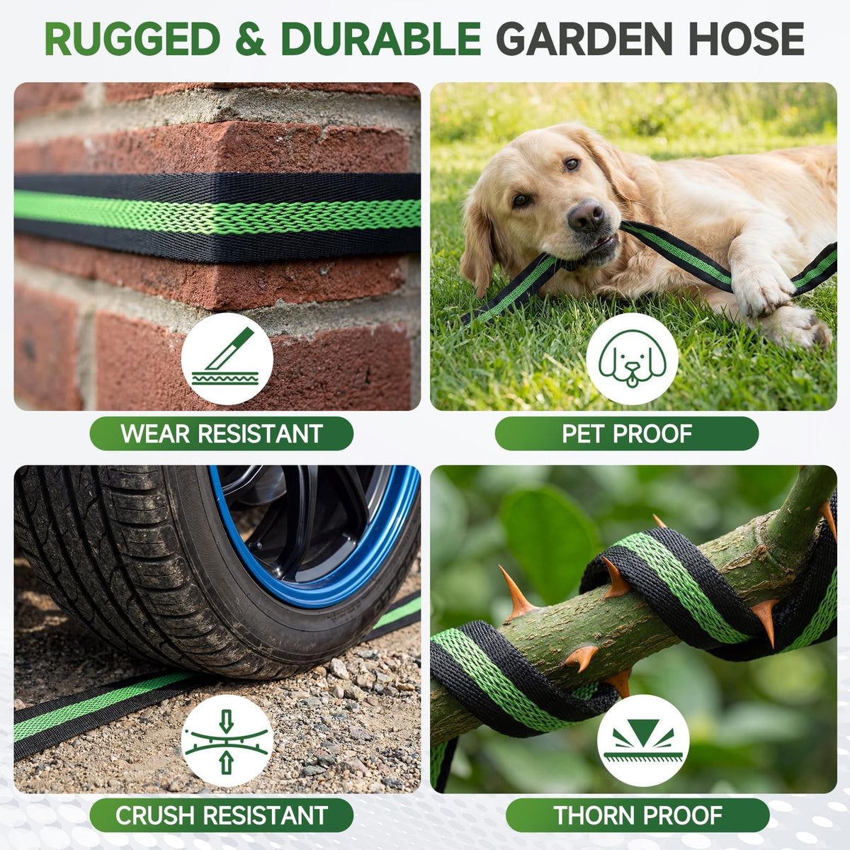 100 ft Flexible Non-Expanding Kink Free Garden Hose S632