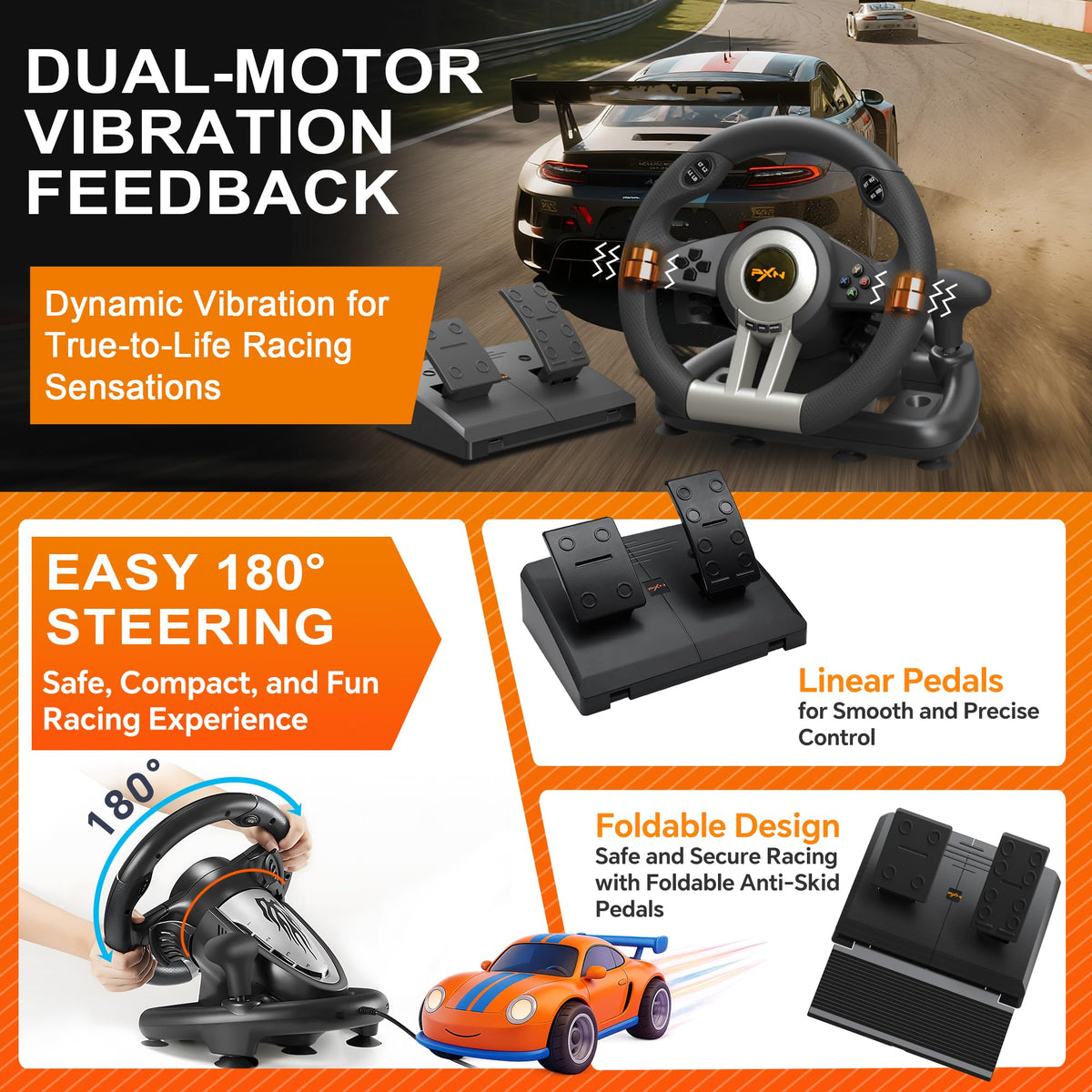 Gaming Steering Wheel with Pedals U351