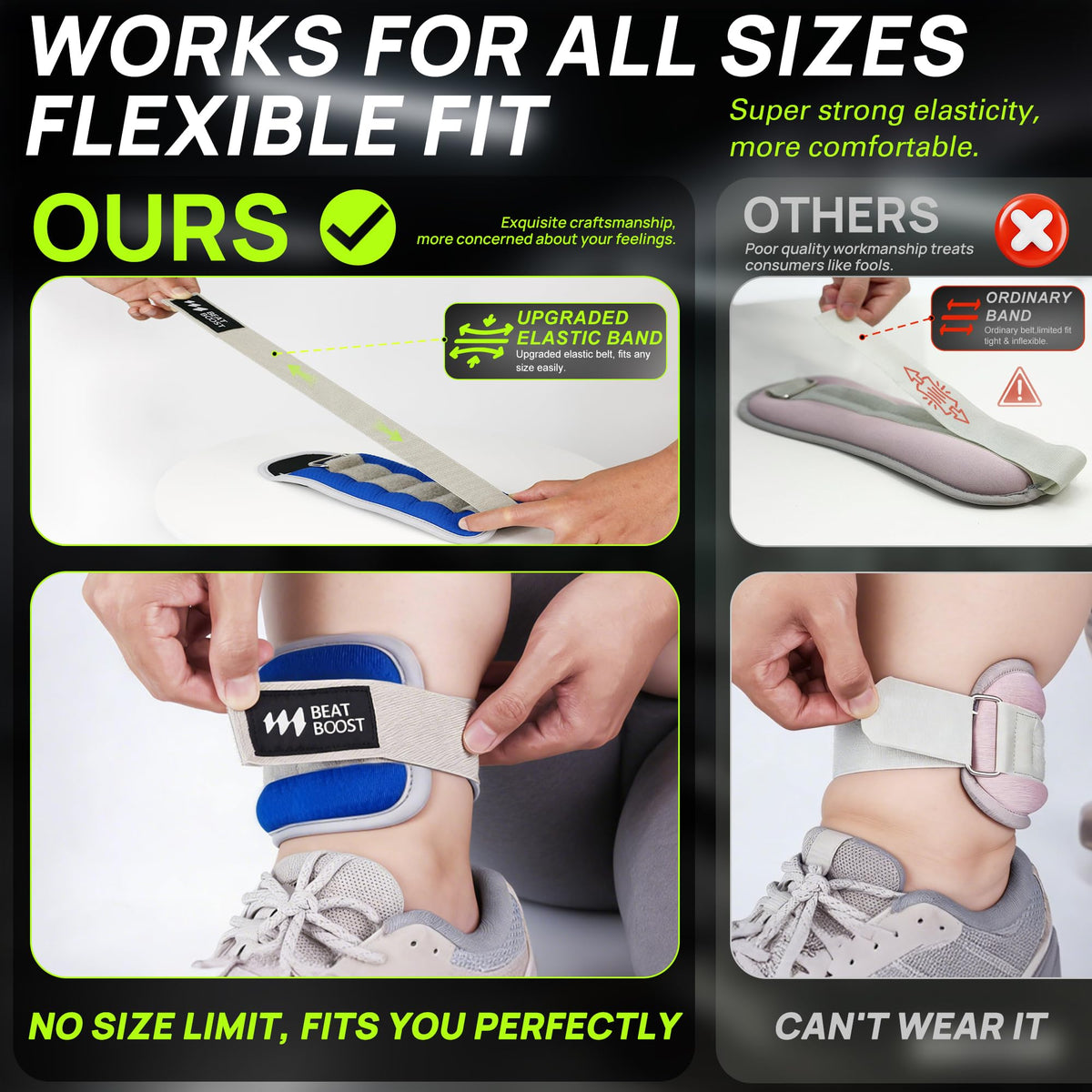 Ankle Wrist Weights Set with Adjustable Straps E456