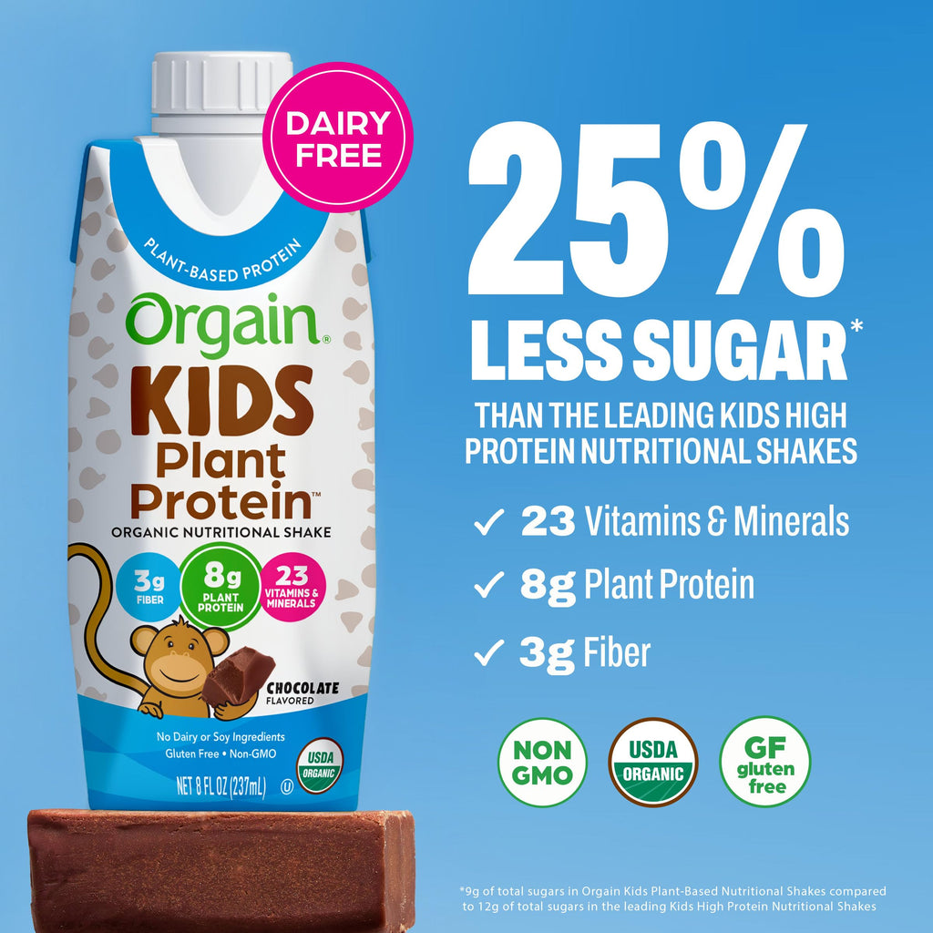 Organic Vegan Kids Protein Shakes Chocolate 8 Fl Oz 12 Pack X712760