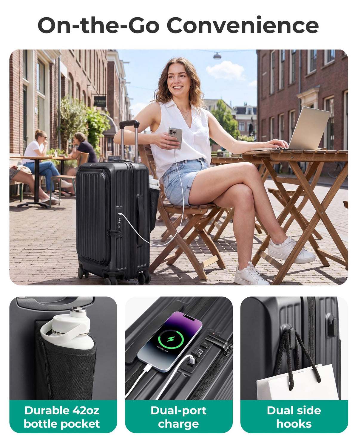20" Expandable Carry-On Black J828556