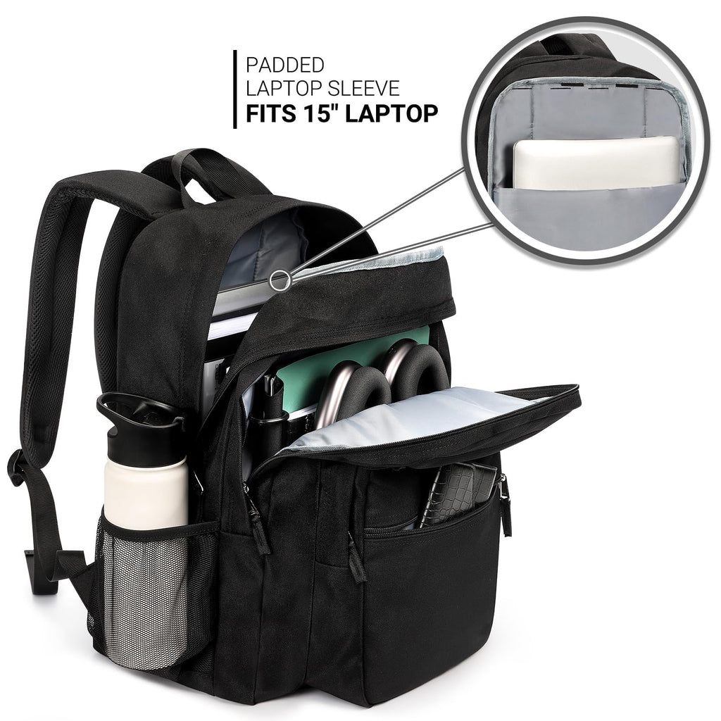 Black 26L Water Resistant Backpack S415166