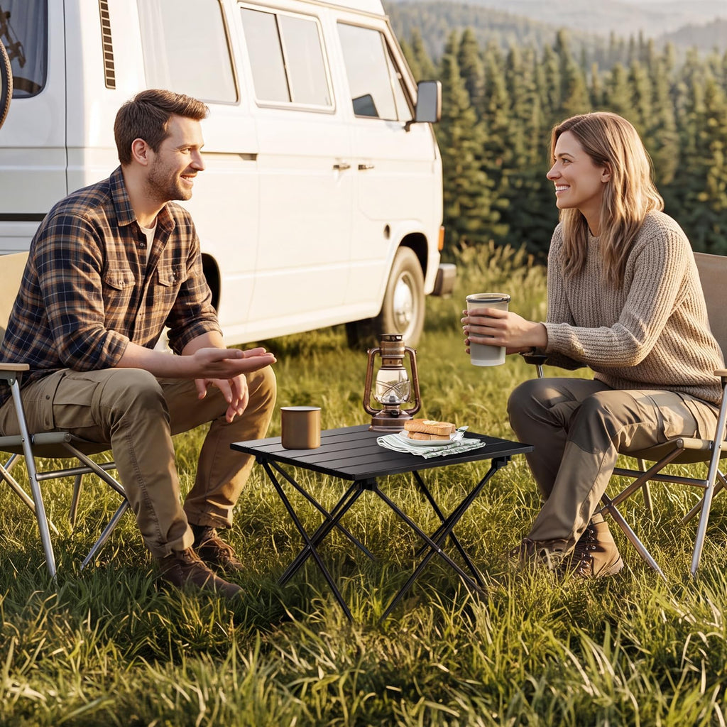 Small Folding Camping Table Aluminum Frame Y500317