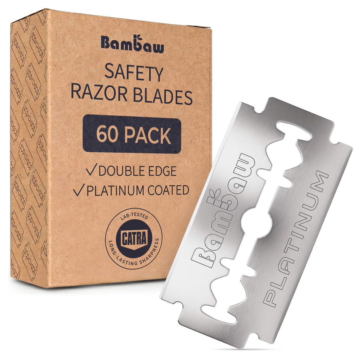 Double Edge Razor Blades 60 Pack Platinum Swedish Stainless Steel Y697