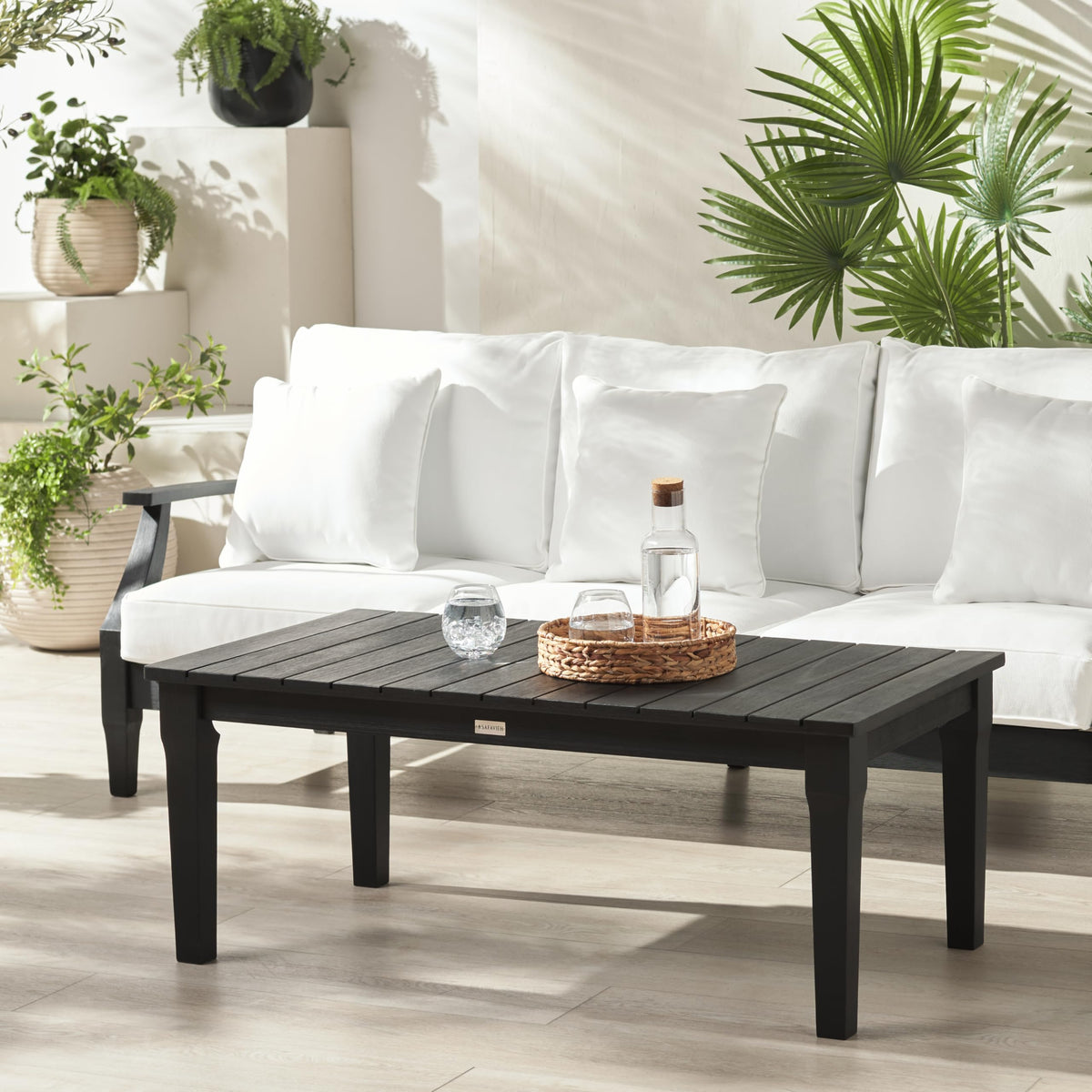 Black Solid Wood Coffee Table A2677