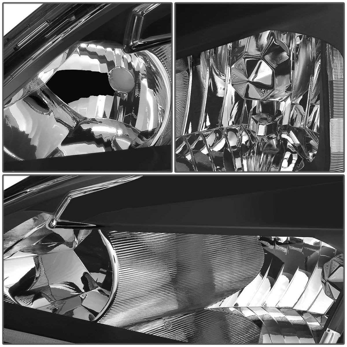 Black Headlight Assembly with LED Day Running Light P383