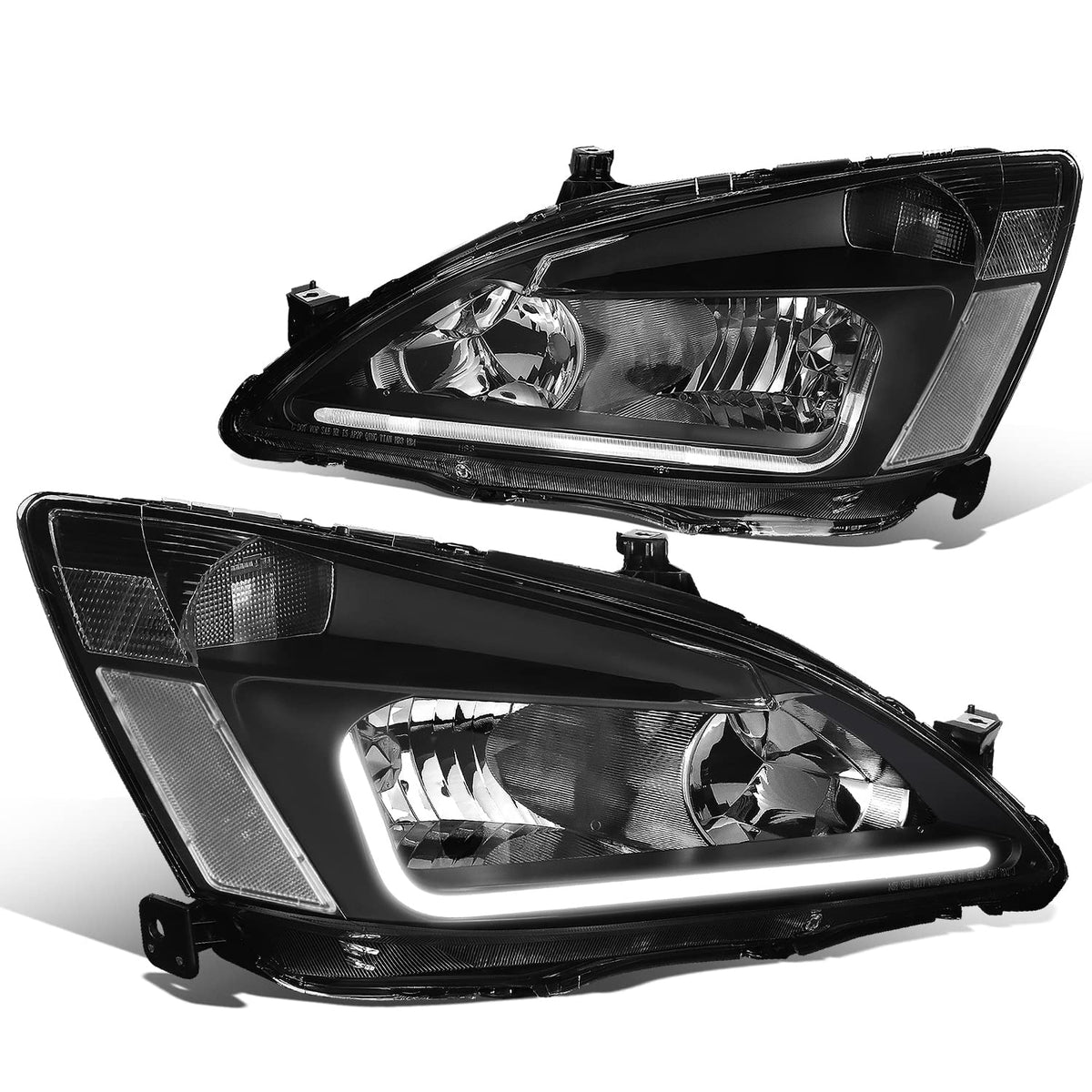 Black Headlight Assembly with LED Day Running Light P383